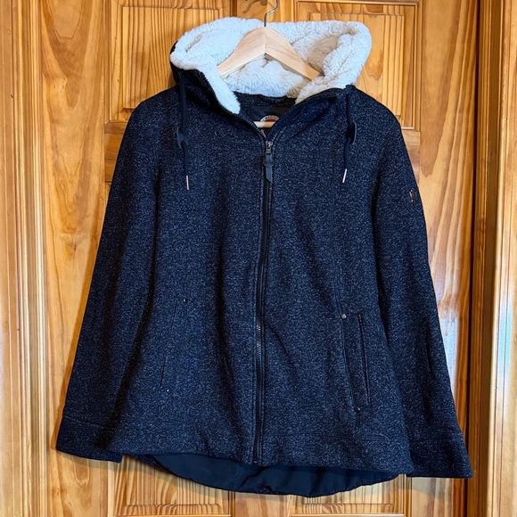 1 Madison Expedition Black Jacket with Faux Fur Hood - Picture 1 of 13